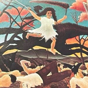 LA GUERRE Henri Rousseau Fine Art Print Vintage COA Certificate of Authenticity